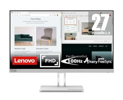 Lenovo L27e 40 27 FHD Monitor Cloud Grey Color Connectivity 1 VGA 2 HDMI 1.4 67ACKAC4UK